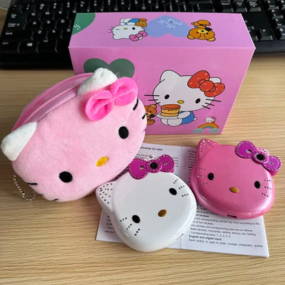 2024Hot Sanrio Hello Kitty Kawaii Mini Flip Phone I68 Girl Mobile Phone Student Anime Phone Music Mobile Phone Kid Birthday Gift