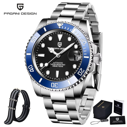 PAGANI DESIGN PD1661 Water Ghost Watch 40MM Luxury Automatic Mechanical Watches NH35 Auto Date Sport Dive BGW-9 Watch For Men