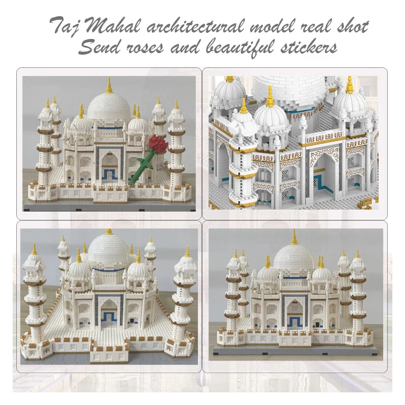 4036PCS MOC City Mini Bricks Taj Mahal World Famous Architecture Micro Model India Building Blocks Creative Sets Kids Toys