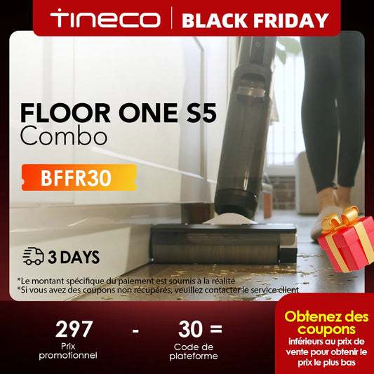 Tineco Floor One S5 Combo Wet Dry Vacuum Cleaner Cordless Smart Floor Washer Upright Home Electric Mop Wireless Self-Cleaning
