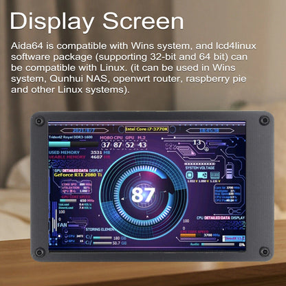 3.5 Inch Computer Monitor Dual USB Temperature Monitoring IPS DIY PC Display Secondary Screen CPU GPU RAM HDD Monitor for PC