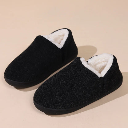 Bebealy Winter Plush Fur Women Slippers Fluffy Home Slippers Female Indoor Warm Closed Soft Non-slip High Ankle Fuzzy Slippers