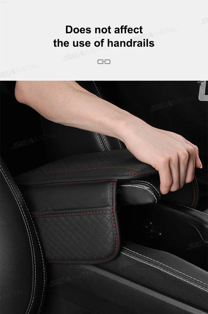 SEAMETAL Car Arm Rest Cover Cushion Wear-Resistant Center Console Box Protector Anti Slip Armrest Box Pad with Storage Pocket