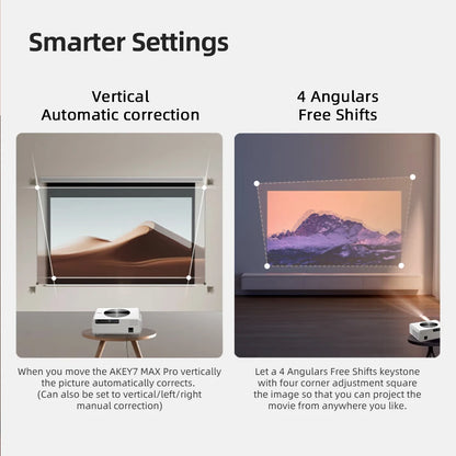 Proyector AUN Full HD de alto rendimiento Android TV 4K Cine en casa 3D Enfoque automático eléctrico 200 pulgadas Cine en casa WIFI AKEY7 MAX