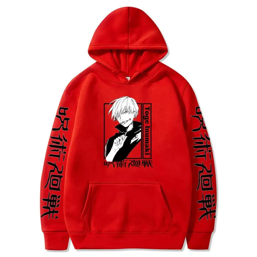 Anime Jujutsu Kaisen Hoodies Men Fashion Winter Casual Oversized Hip Hop Pullovers Harajuku Cartoon Inumaki Toge Sweatshirt Top