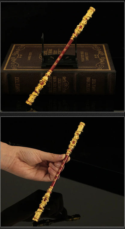 22CM Black Myth Sun Wukong Weapon Golden Hoop Stick Model Semi-metal Ruyi Staff Martial Arts Bo Staffs Souvenir Game Collection