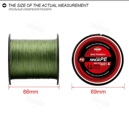 SeaKnight TriPoseidon Series 4 Strands Multifilament Fishing Line 300M PE Braided Line Smooth Carp Fishing 15lb 20lb 25lb 30lb
