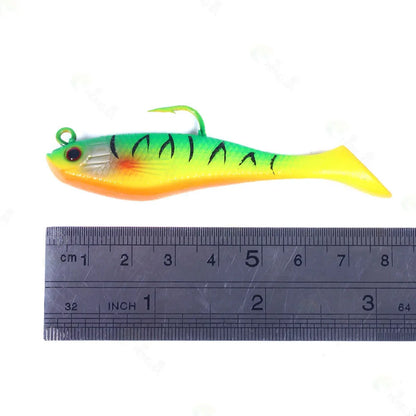 Sea Fishing Jigs Head Silicone Soft Bait 8cm-10g T tail Wobbler Fishing Lure Artificial Rubber Bait Swimbait Fishing Tackle