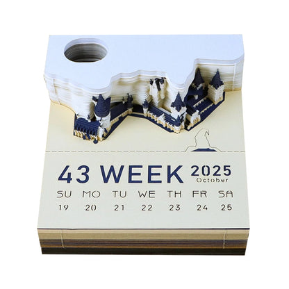 3D Omoshiroi Block Memo Pad Notepads Magical Calendar Magic Castle Sakura Tree Sticky Note Luxury Novelty Gift Items