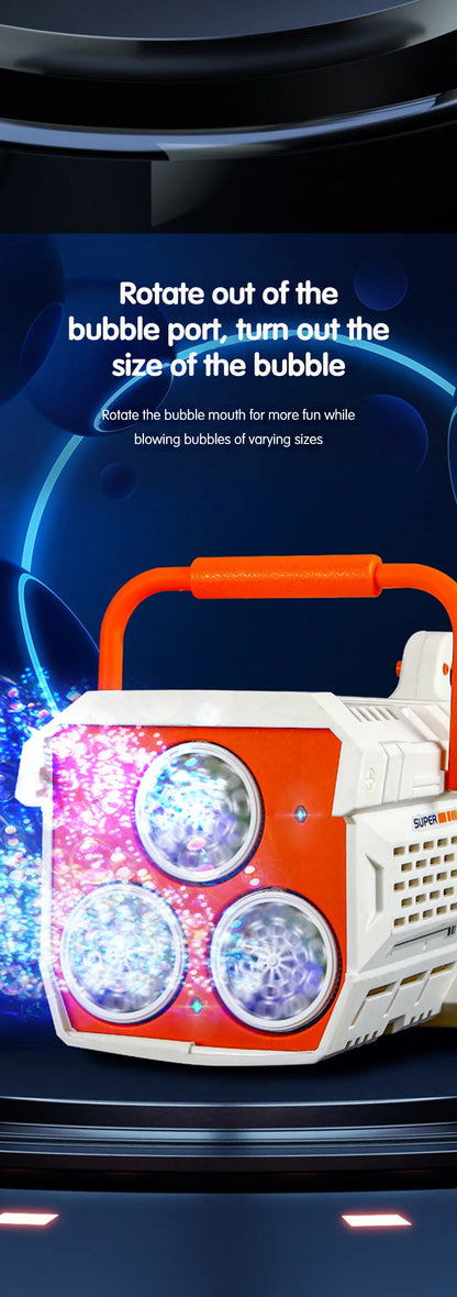 60 Holes Handheld Bubble Gun Electric Automatic Soap Bubble Machine With LED Light Outdoor Wedding Party Game Kids Toys Gifts