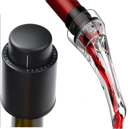 Bouchons de bouteille de vin, bouchons de vin réutilisables, conservateur de vin sous vide avec enregistrement de l'échelle de temps, bouchons de pompe à vide Wine Savers