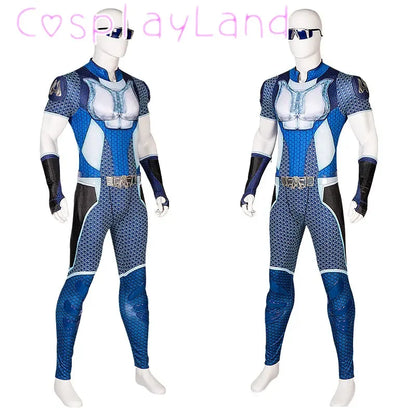 The Boys A-Train Cosplay Costume Halloween Carnival High Quality Hero Reggie Franklin Battle Outfit With Boots Printing Jumpsuit