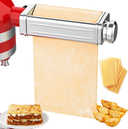Accesorio para pasta para batidora KitchenAid, cortador de pasta, cortador de espaguetis y fettuccine, accesorio de acero inoxidable apto para todos los chefs de KitchenAid