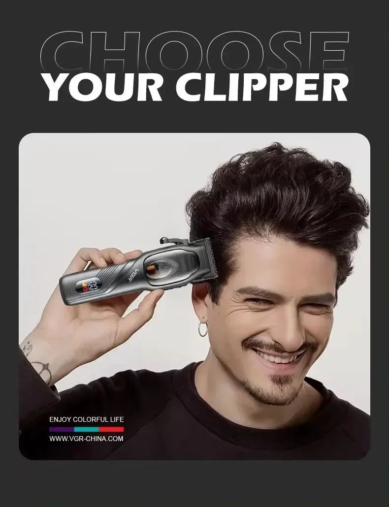 VGR Original Barber Professional Hair Clipper Beard Hair Trimmer For Men Electric Adjustable Haircut Machine Rechargeable V-269