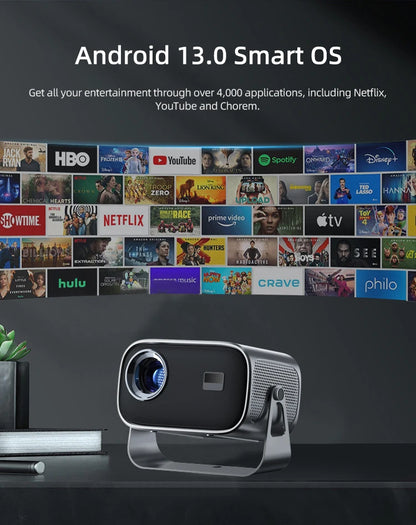 2024 Newest Portable Smart Android 13 Projector 1080p HD Low Noise Home Theater  Business Education 4K Short Throw Projectors