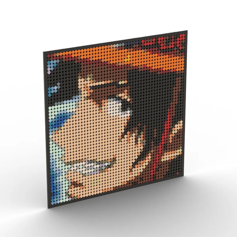 One Piece Anime Figures Luffy Brook Nami Robin Sanji Franky Blocks Brick Pixel Art Decoration Toys Kids Christmas Birthday Gifts