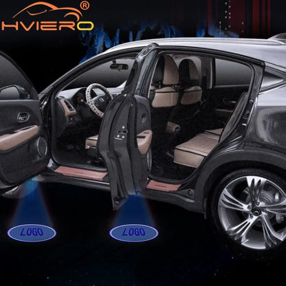 2pcs Car Door Lights Welcome Logo Led Laser Projector Ghost Shadow Line Atmosphere Custom Product Modification Parts Auto Lamps