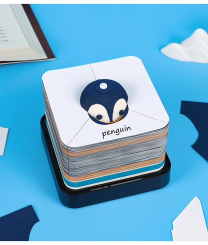 Omoshiroi Block 3D Memo Pad Calendar 2025 Cute Penguin 3D Paper Carved Sticky Notes Miniature Items Office Accessories Love Gift