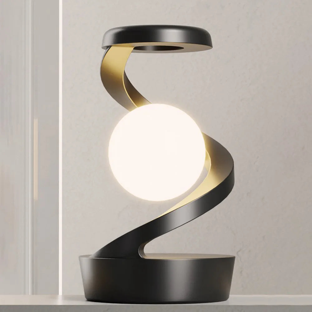 3D Levitating Ball Lamp with Wireless Charging 3D LED Lamp Floating Moon Table Lamp RGB Rotating Wireless Floating Lamp Decor