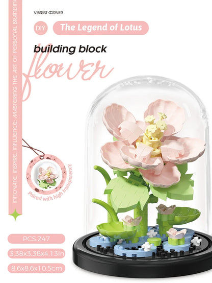 Building block bouquet assembly toy children's puzzle building block toy parent-child interactive desktop decoration