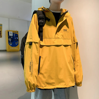 2024 New Autumn Streetwear Men Jackets Zipper Up Jacket Windbreaker Harajuku Thin Coats Loose Harajuku Oversized Outwear