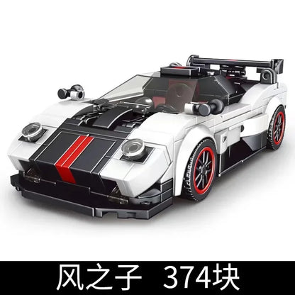 Yuxing-modelo mini-coche famoso, modelo de carreras deportivas, ocho cuadrículas, juguetes educativos para niños, bloques de construcción ensamblados