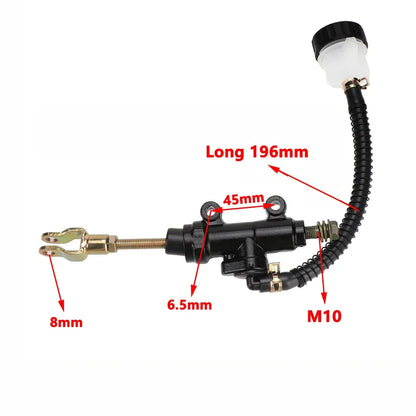 Universal Black Hydraulic Rear Foot Brake Master Cylinder Pump with Reservoir For Chinese ATV Quad Pit Dirt Bike Go Kart