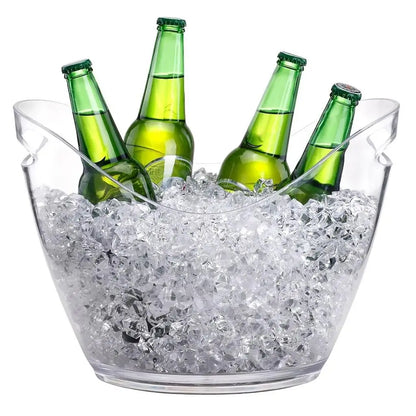 4L/8L Clear Plastic Ice Bucket or Champagne Bottles Ice Cooler Bar Decor for Home Kitchen Bar Cafe Use