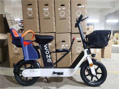 2024 New Women's Electric Bike For Adults 48v 350w Mobility Scooters For Travel With Baby Seat Mimi Velo Bicycle