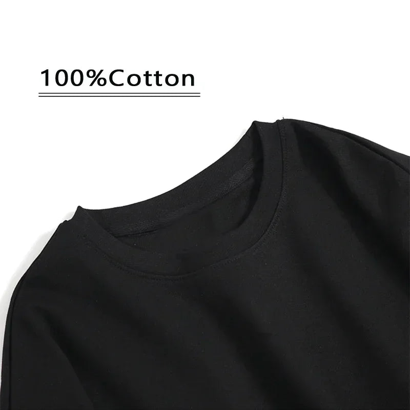 2024 Summer New Sports T-shirt 100% Cotton 2 English Letter Printing High Quality Round Neck Street Clothing Top Casual Clothing
