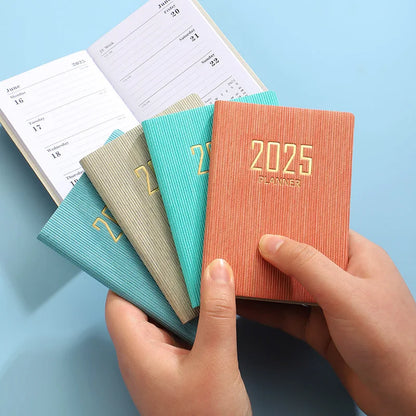 2025 A7 Mini Agenda Book Portable Diary Weekly Planner Notebooks To Do List English Notepad With Calendar School Office Supplies