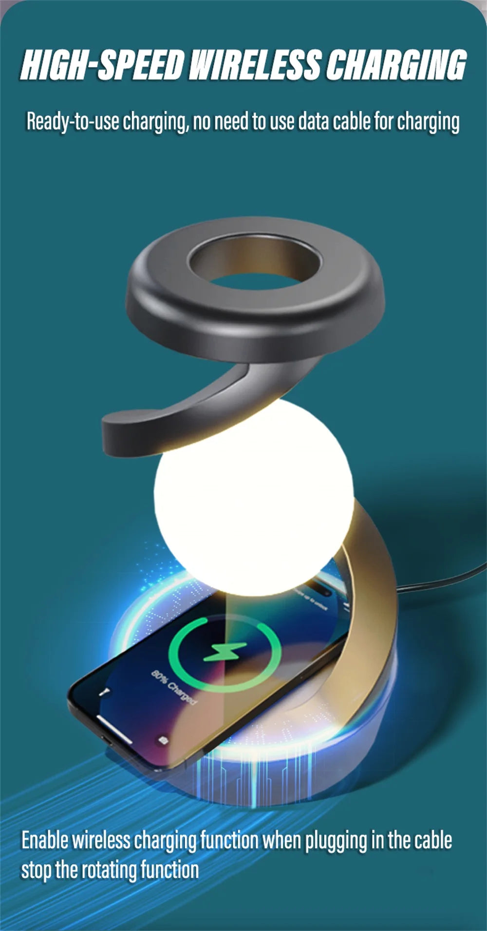 Rechargeable reading desk lamp Bedside night light Outdoor camping light With hand waving control mode Supports wireless  charge