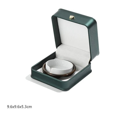 1 boîte à bijoux en cuir pour bague de mariage, pendentif, bracelet, collier, étui de rangement, emballage cadeau, boîte de présentation, vente en gros