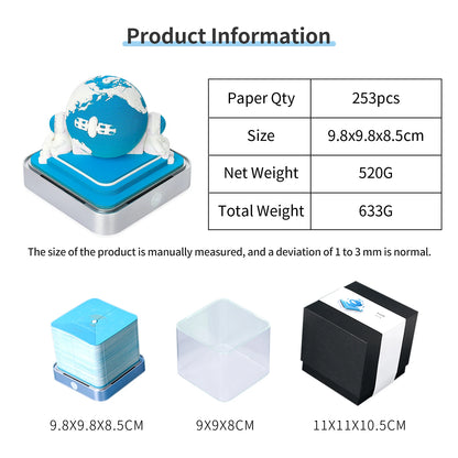 Omoshiroi Block 3D Notepad Earth Calendar 2024 Memo Pad Kawaii 3D Calendar Paper Notes Block Desktop Decoration New Years Gift