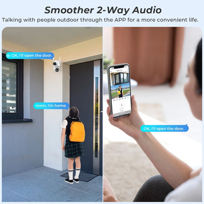 Cámara BESDER 4K 8MP Wifi PTZ para exteriores con pantallas duales, detección humana, lentes duales, protección de seguridad de 4MP, cámara IP, audio, aplicación iCSee