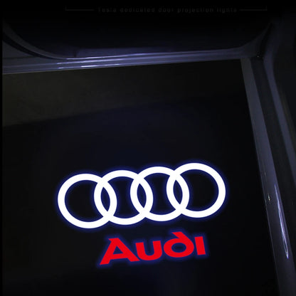 2PCS 3D LED Car Door Welcome Lights Decoration for AUDI SLINE RS S3 S4 S5 S6 QUATTRO A3 Q5 Auto Laser Projector Lamps Accessorie