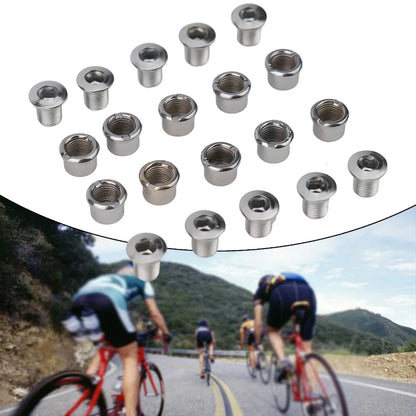 10 piezas de pernos para bielas de bicicleta, pernos simples, dobles y triples, tornillos de acero para platos y platos, tornillos para platos y tuercas, accesorios para bicicletas
