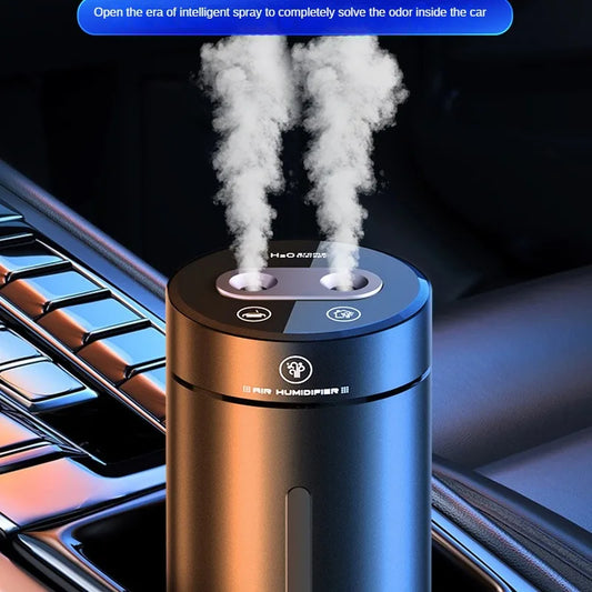 Car Humidifier New Smart Dual Spray Port Fog with Car Start Built-In Battery Spray Aroma Diffuser Automotive Supplies