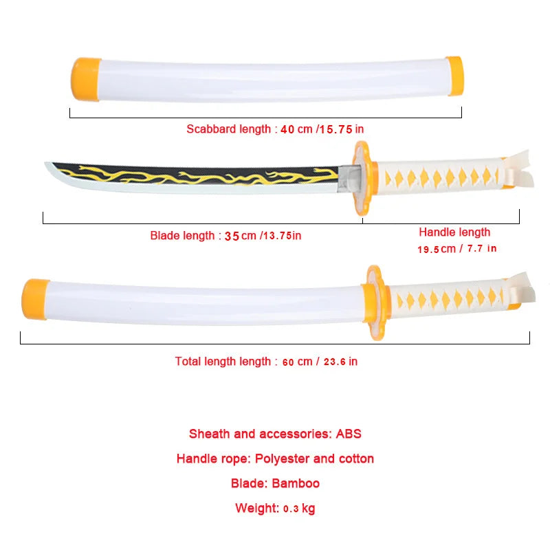 Anime Demon Slayer Katana Kimetsu No Yaiba Sword  60cm Toy Sword  Sanemi Kyoujurou Kokushibou Reissue Katana