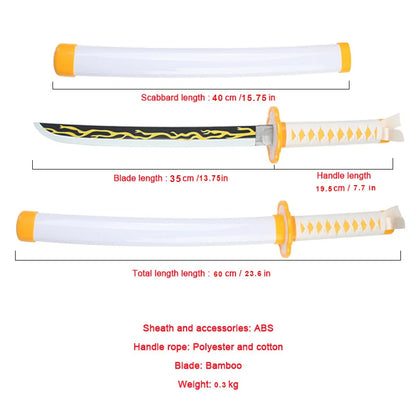 Anime Demon Slayer Katana Kimetsu No Yaiba Sword  60cm Toy Sword  Sanemi Kyoujurou Kokushibou Reissue Katana