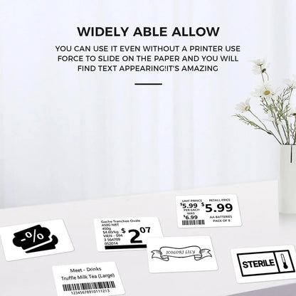 3 Rolls Thermal Sticker Label Paper Adhesive Square/Round Labels For M110/M221/M220/M120/M200/M110S For Logo,Address Label