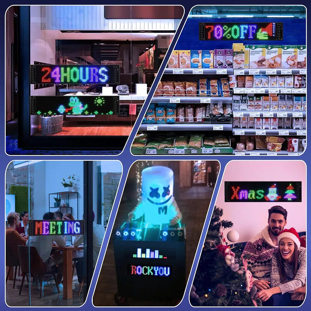 USB LED 5V Matrix Pixel Panel Light Bluetooth App Control Scrolling Advertising LED Car Sign Animation Programmable For Car Shop