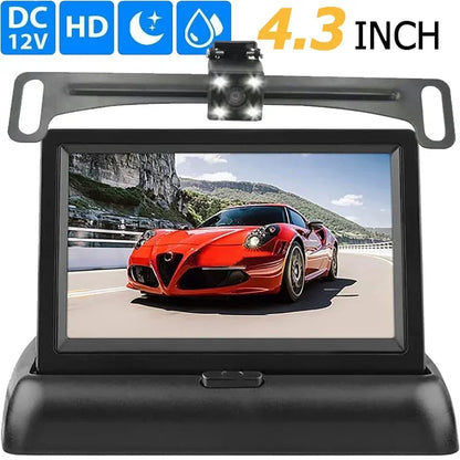 4led Car Rear View Backup Camera 4.3inch HD Display LCD Monitor Parking System Full Set For Pickup Van RV Easy Installation