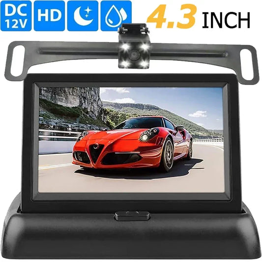 4led Car Rear View Backup Camera 4.3inch HD Display LCD Monitor Parking System Full Set For Pickup Van RV Easy Installation