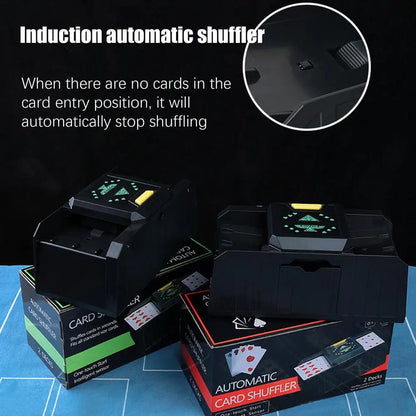 Mélangeur de cartes automatique Mélangeur de cartes électrique à 2 jeux Mélangeur de poker électrique à piles pour jeu de cartes Poker
