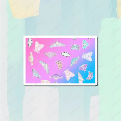 Pastel Moths 5PCS Stickers for Living Room Bumper Anime Cute Kid Car Art Print Window Home Decor