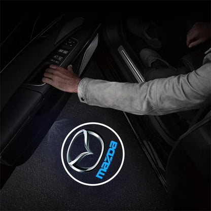 1/2pc Magnetic LED Car Badge HD Wireless Welcome Light Laser Projector Auto Accessories For Mazda Axela Atenza MS Speed CX-3 MPS