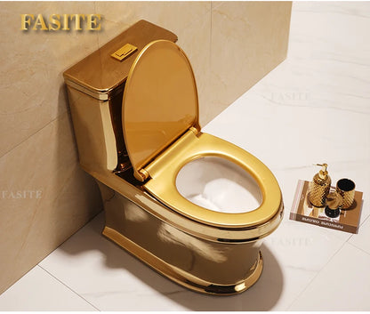 4D rotary flush color gold water-saving and deodor-proof toilet color tyrant gold toilet
