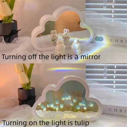 Tulip Light Cloud Mirror Table Lamps Lights Tulips Floral Lamp Nightlight DIY Material Accessories Decorations Wedding Gift