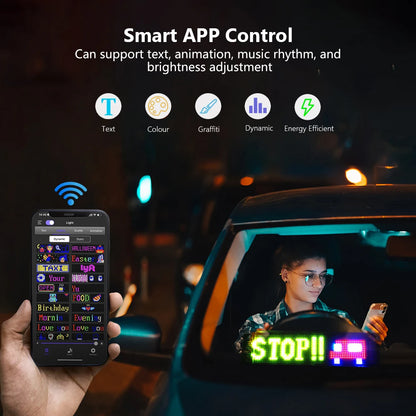 USB LED 5V Matrix Pixel Panel Light Bluetooth App Control Scrolling Advertising LED Car Sign Animation Programmable For Car Shop